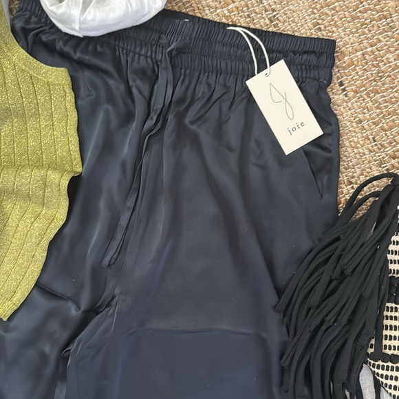 Joie black silk pants wide leg palazzo - Picture 8 of 14